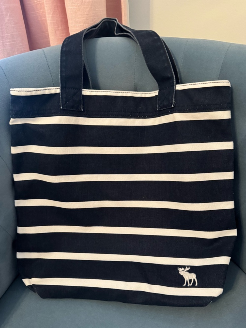 Abercrombie kids Navy Stripe Canvas Tote Bag